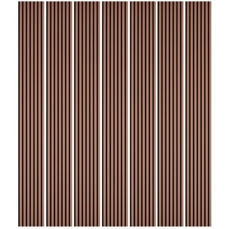Mur TV - Lot de 7 Panneaux tasseaux bois 250 x 30 x 1,9 cm - terracotta/feutrine noir - 5,25m²