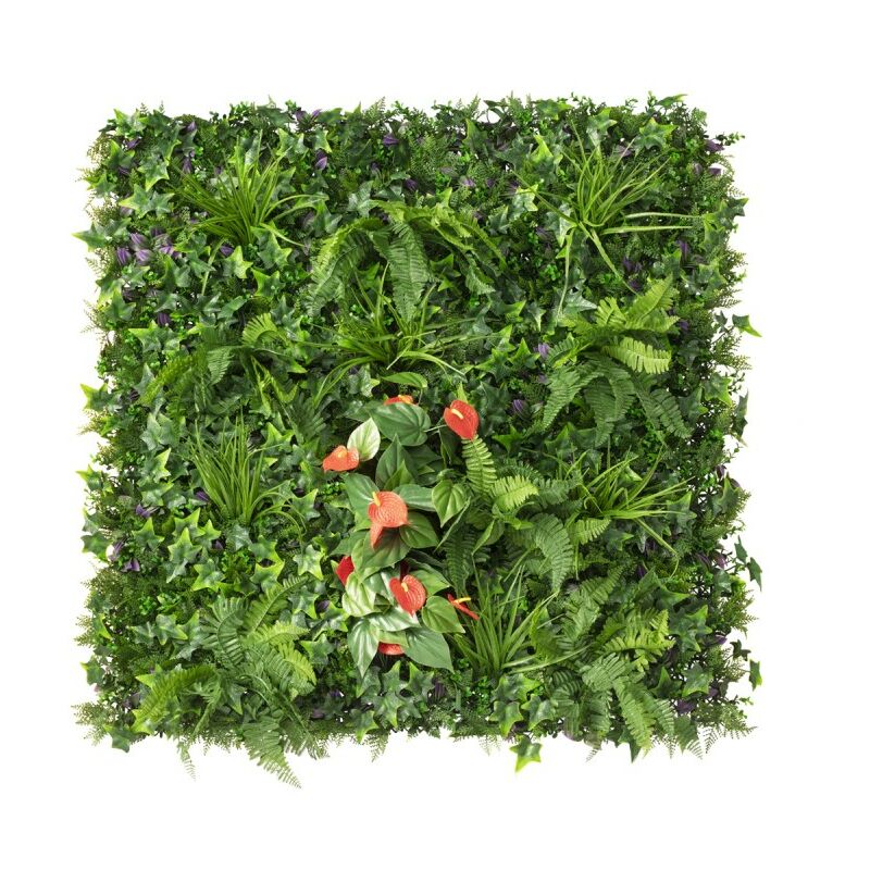 Easycloture - jamais utilise] Mur végétal artificiel extérieur et intérieur prêt à poser 1m x 1m Tropical - Tropical