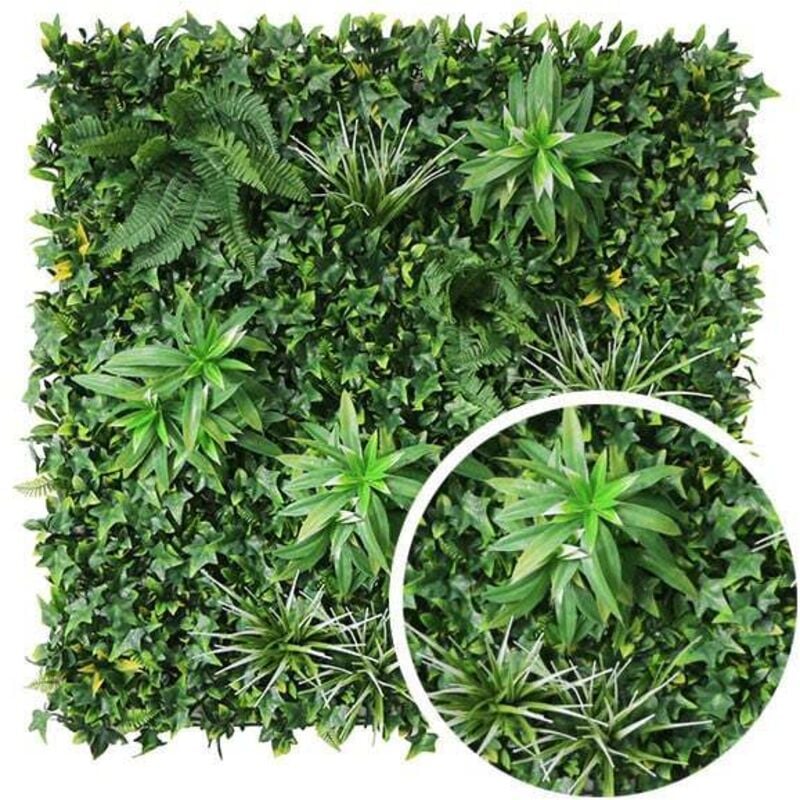 Atout Loisir - Mur végétal artificiel feuillage exotic 1m x 1m, Long 2 m