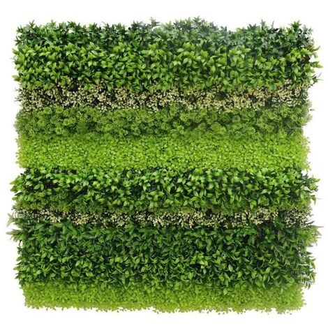 Mur végétal en plastique 1 m x 1 m Nature