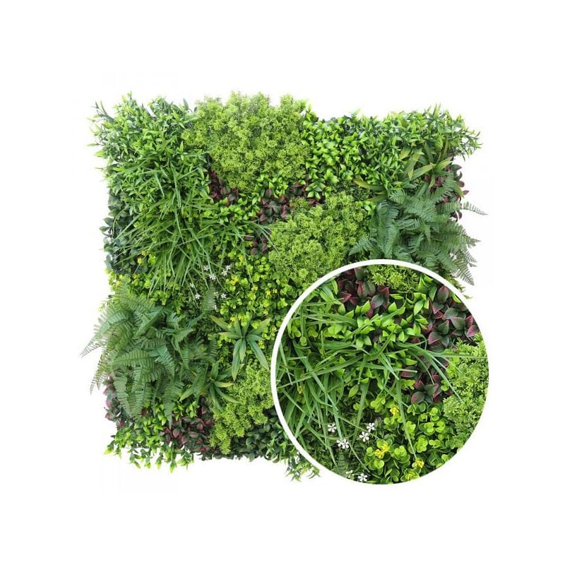 Atout Loisir - Mur végétal feuillage artificiel hémisphère 1m x 1m, Long 2 m
