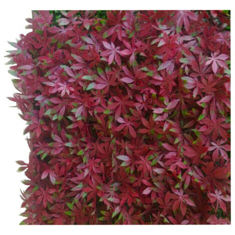 Mur végétal JET7GARDEN 4 plaques feuillage artificiel vigne vierge - 1m2 - rouge vert - Vert
