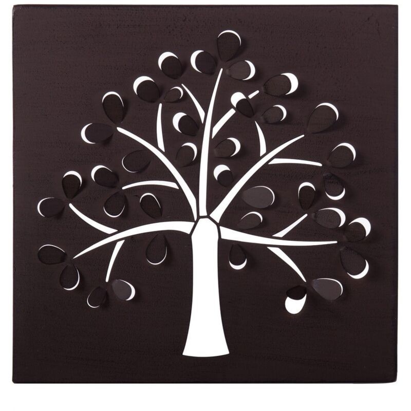 

Mural Árbol de la Vida moderno de metal marrón de 30x29 cm