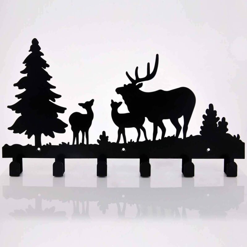 Mural Patères Portemanteau avec 6 Crochets,Déco Murale Métal Porte Manteaux pour Manteau Chapeau Vêtements Sacs Clé ou Serviettes