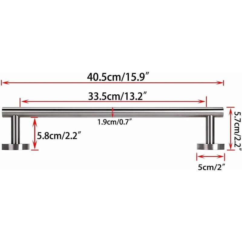 Lucky-88 - Mural porte/barre de serviette en acier inox longueur de 40CM rond fond pour salle de bain,cuisine