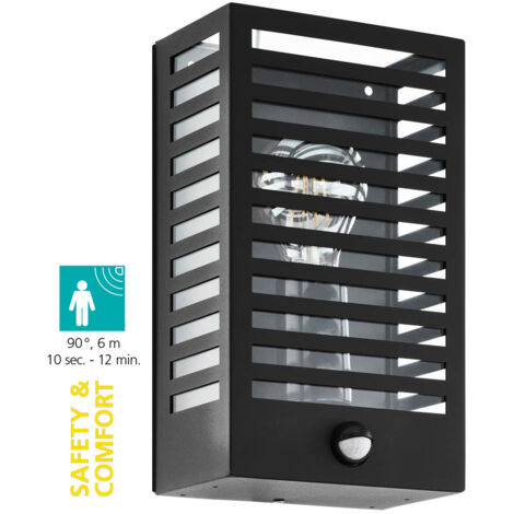 Murale Alamonte 3 Noir L: 17cm B: 10cm H: 29.5cmmit Capteur Dimgarip44