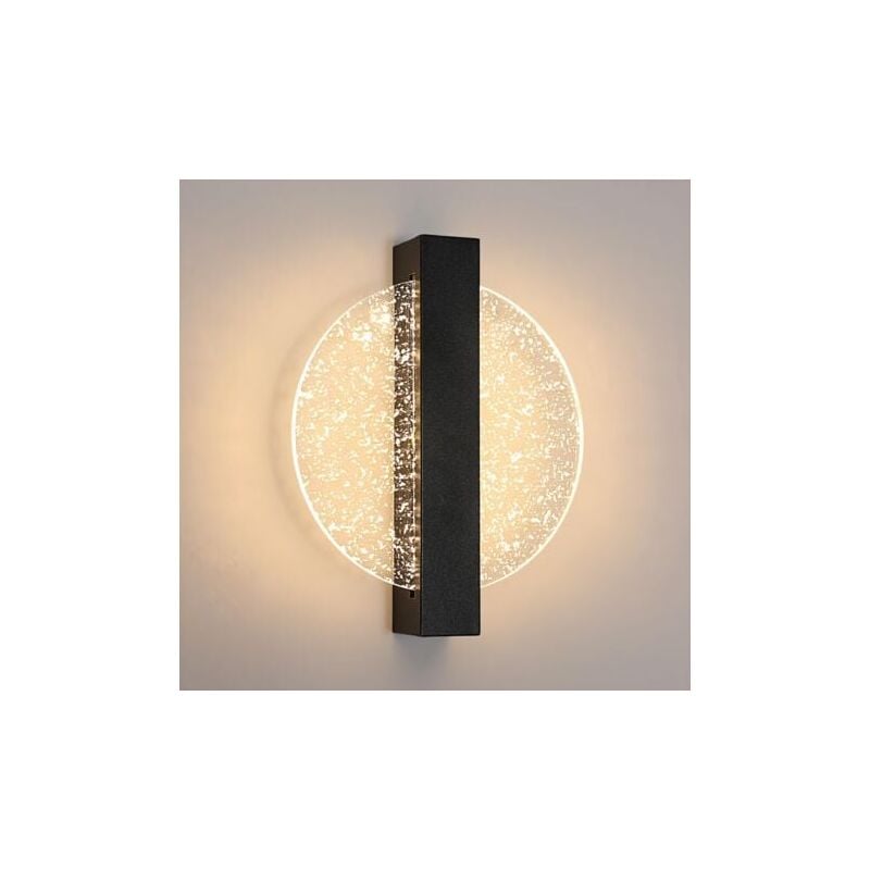 Crea - Murale led Dimmable Moderne Rond Lampe murale 3000K/4000K/6000K Pour chambre à coucher, salon, couloir, entrée Noir