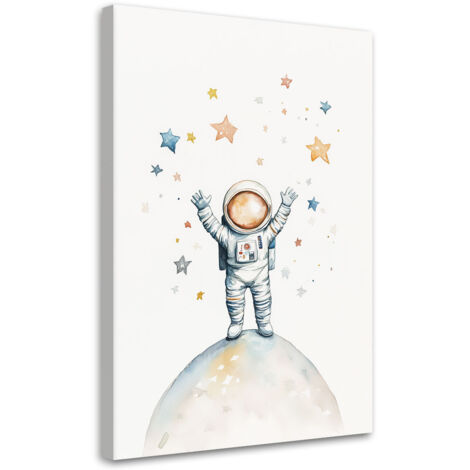 Murali per cameretta, Astronauta Stelle Boho - 80x120