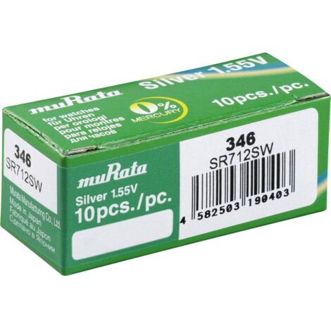 Murata Batteria a bottone 346 1.55 V 10 pz. 9.5 mAh Ossido d'argento SR712SW-PBWW