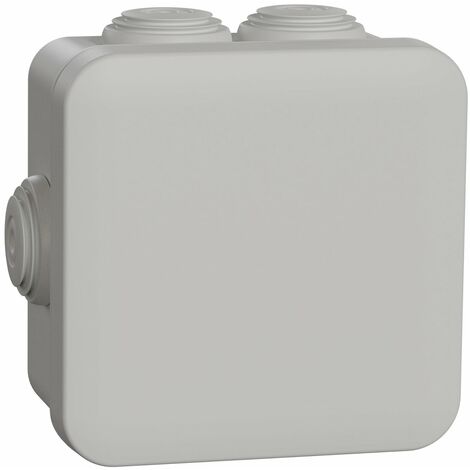 Mureva Box, boite de dérivation IP55 + embouts 80x80x45, gris - ENN05004