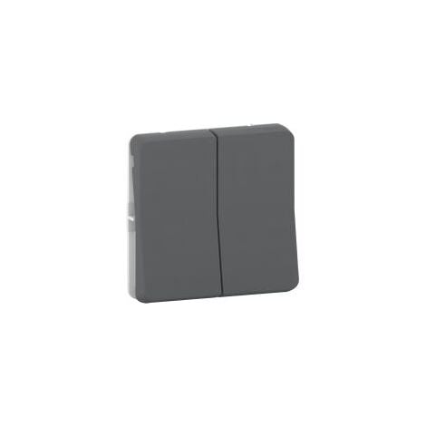 Mureva Styl Double va et vient composable IP55 IK08 connexion auto gris SCHNEIDER MUR35019