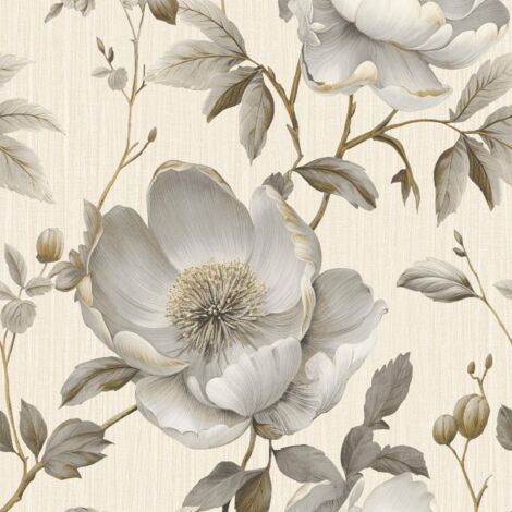 Muriva Alethia Floral Cream Paste The Paper Washable Sophisticated Wallpaper