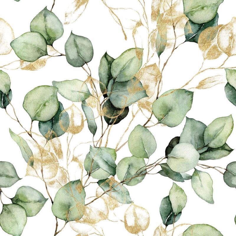 Muriva Floral Wallpaper Eucalyptus Green Wall Paper Roll