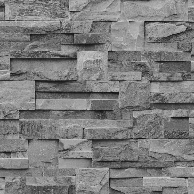 Download Muriva Grey Charcoal Slate 3D effect Stone Brick Wall ...
