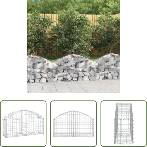 Muro de contención -  Cesta de gaviones forma arco hierro galvanizado 100x30x40/60 cm