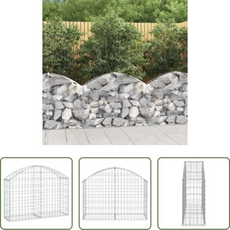 Muro de contención -  Cesta de gaviones forma arco hierro galvanizado 100x30x60/80 cm