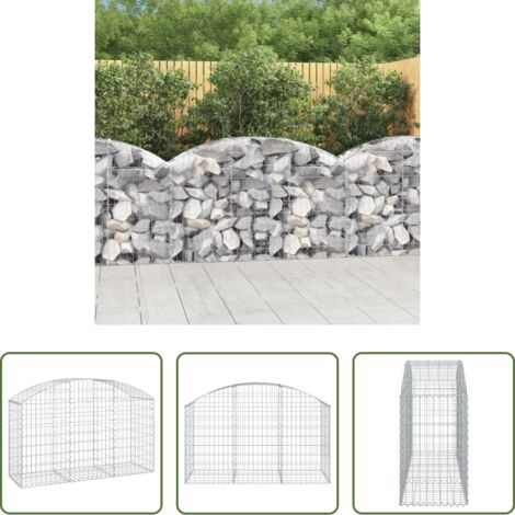 Muro de contención -  Cesta de gaviones forma arco hierro galvanizado 150x50x80/100cm