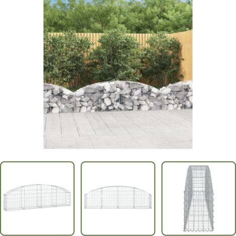 Muro de contención -  Cesta de gaviones forma arco hierro galvanizado 200x30x40/60 cm
