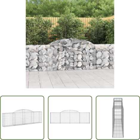 Muro de contención -  Cesta de gaviones forma arco hierro galvanizado 300x30x80/100cm