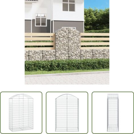 Muro de contención -  Cesta gaviones forma arco hierro galvanizado 100x50x140/160 cm