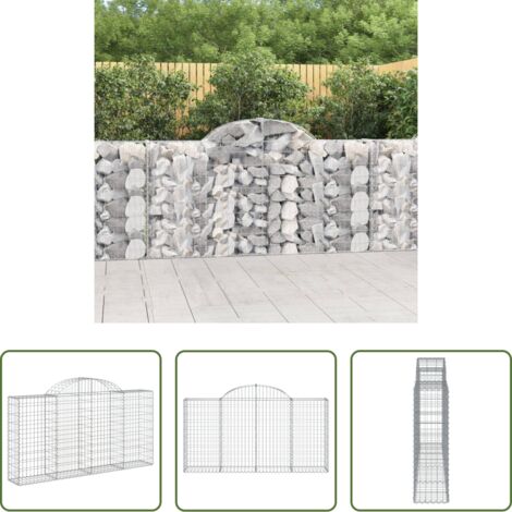Muro de contención -  Cesta gaviones forma arco hierro galvanizado 200x30x100/120 cm