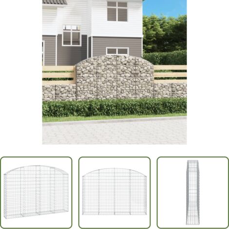 Muro de contención -  Cesta gaviones forma arco hierro galvanizado 200x30x120/140 cm