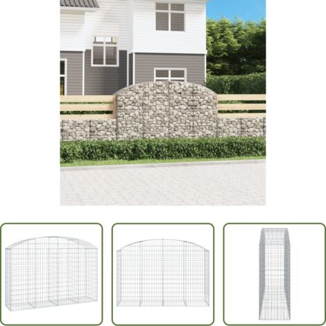 Muro de contención -  Cesta gaviones forma arco hierro galvanizado 200x50x120/140 cm