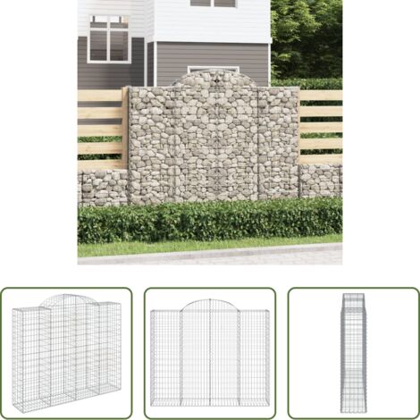 Muro de contención -  Cesta gaviones forma arco hierro galvanizado 200x50x160/180 cm