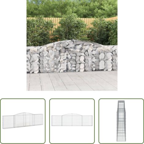 Muro de contención -  Cesta gaviones forma arco hierro galvanizado 400x30x100/120 cm