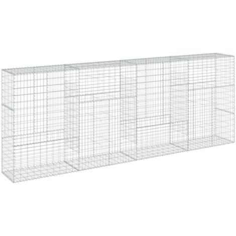 Muro de contención de gaviones con cubierta 400 x 50 x 150 cm hierro galvanizado color plata 020040164
