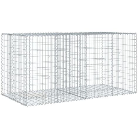 Muro de contención de gaviones con tapa 200 x 100 x 100 cm hierro galvanizado color plata 020040139