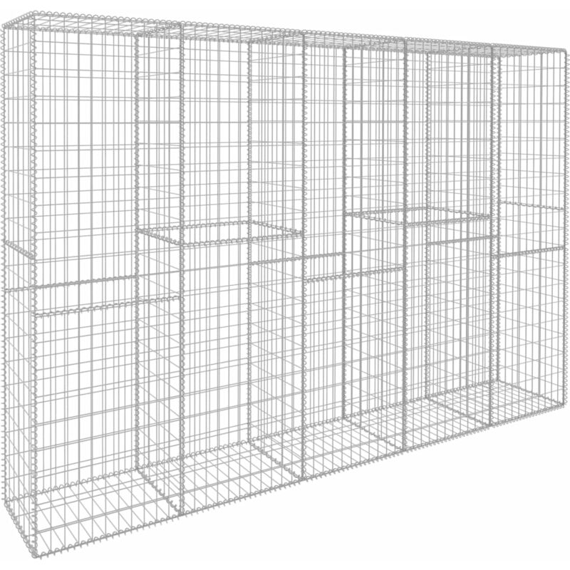 

Muro de gaviones con cubierta acero galvanizado 300x50x200 cm - Plateado - Vidaxl