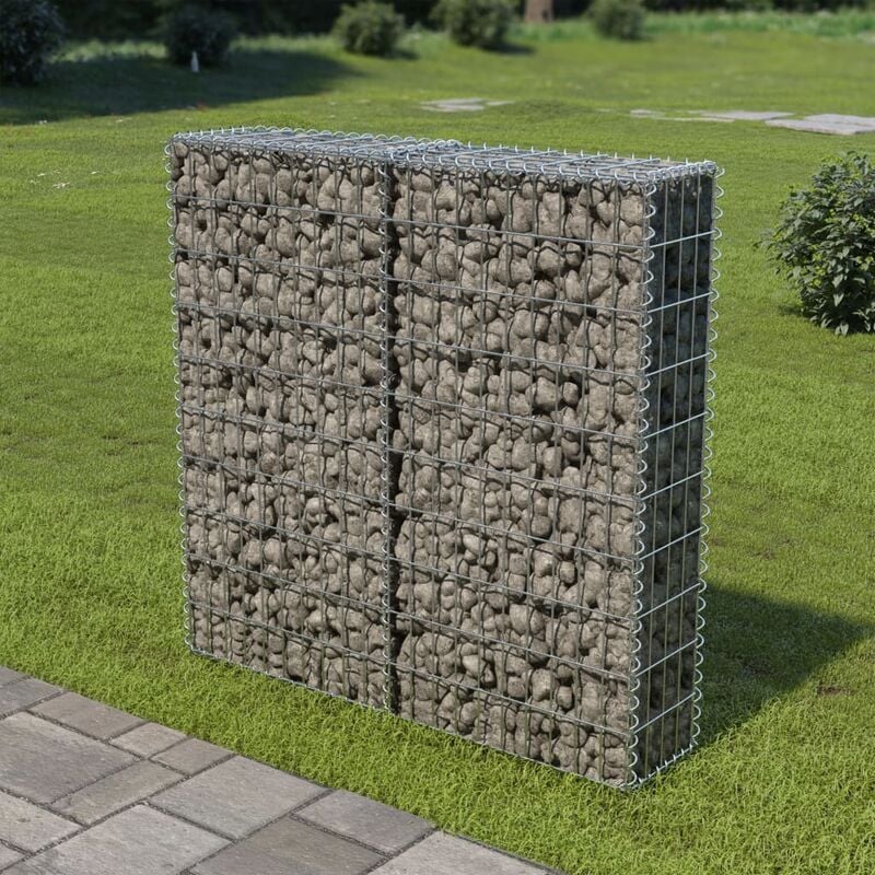 

Muro de gaviones con cubiertas acero galvanizado 100x20x100 cm - Plateado