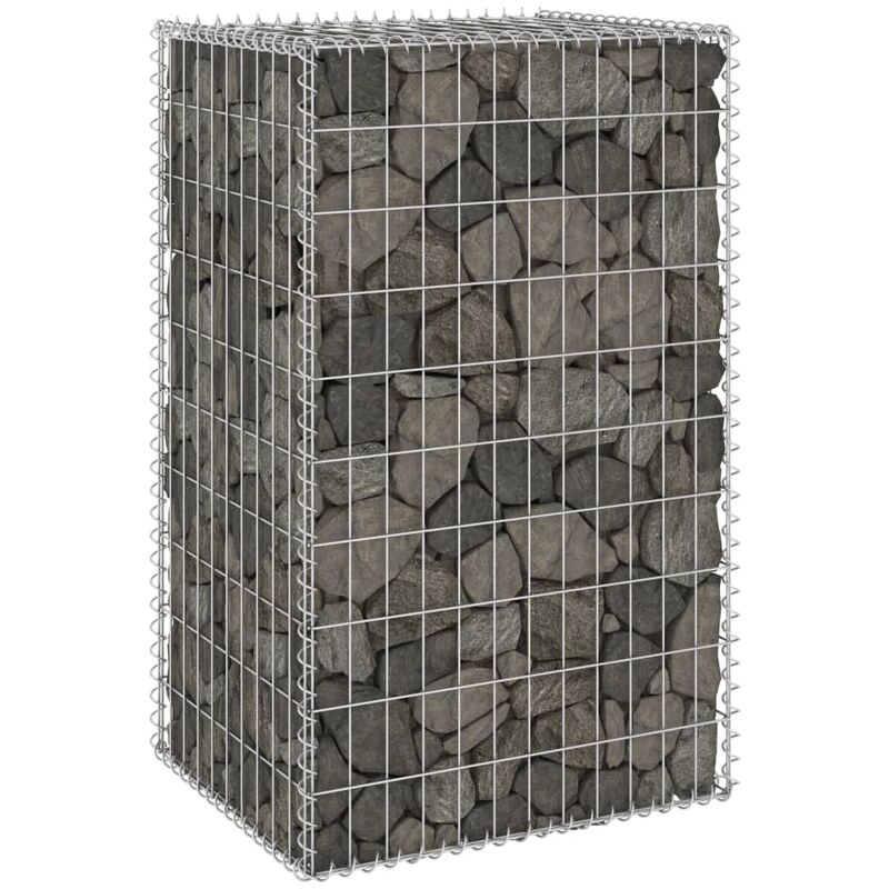 

Muro de gaviones con cubiertas acero galvanizado 60x50x100 cm - Plateado