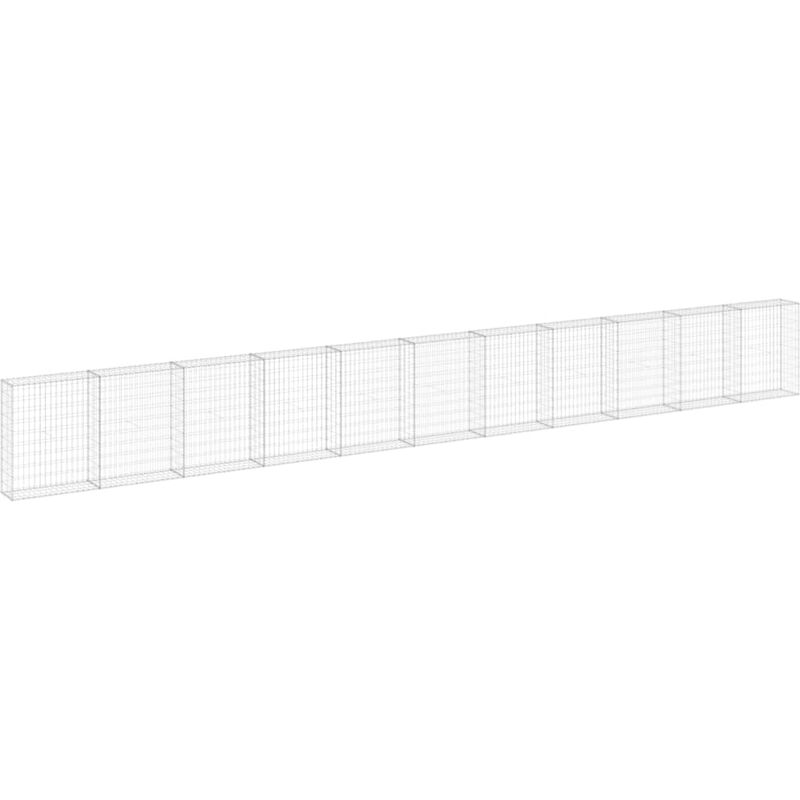

vidaXL Muro de gaviones con cubiertas acero galvanizado 900x30x100 cm - Plateado