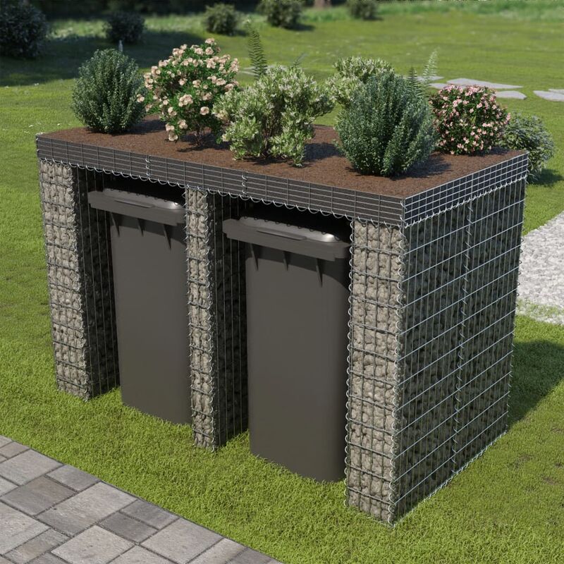 

Muro de gaviones para contenedor de basura acero 190x100x130cm