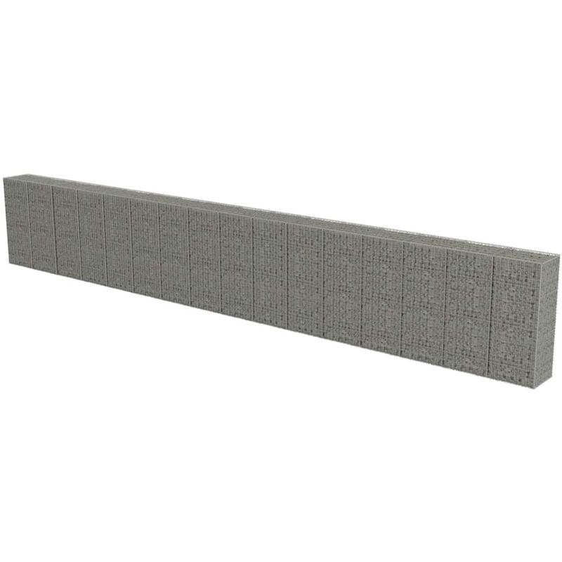 

Muro de gavionescon cubiertas acero galvanizado 900x50x150 cm - Plateado - Vidaxl