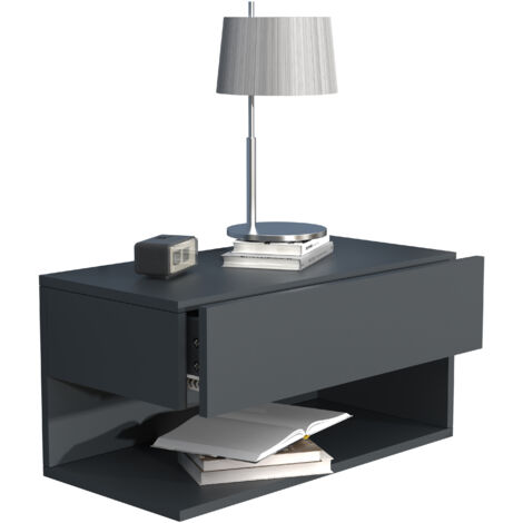 Muro de madera colgante de la mesita de noche Usal XL 60cm 30x60x32 - VCM