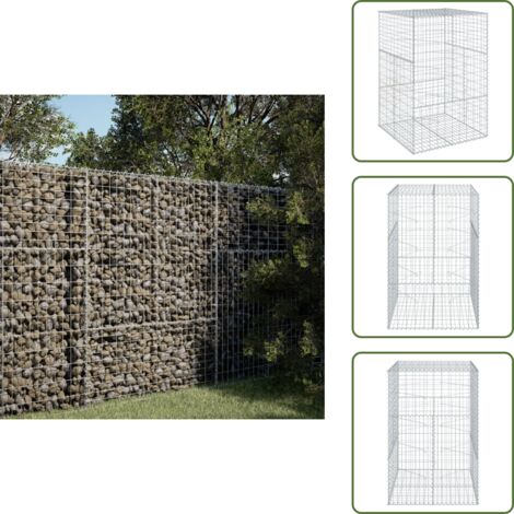 Muros de contención - vidaXL Cesta gaviones con cubierta hierro galvanizado 100x100x150 cm - Estructuras decorativas