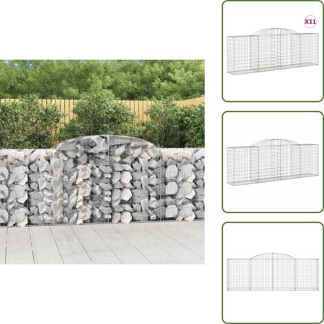 Muros decorativos - vidaXL Cestas de gaviones 11 uds forma de arco hierro 300x50x100/120cm - Muros de piedra