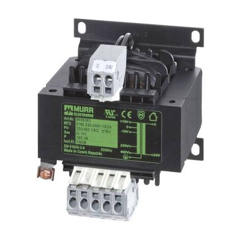 MURR ELEKTRONIK 6686341 TRANSFORMATEUR DE SÉCURITÉ 1 X 230 V, 400 V 1 X 24 V/AC 63 VA
