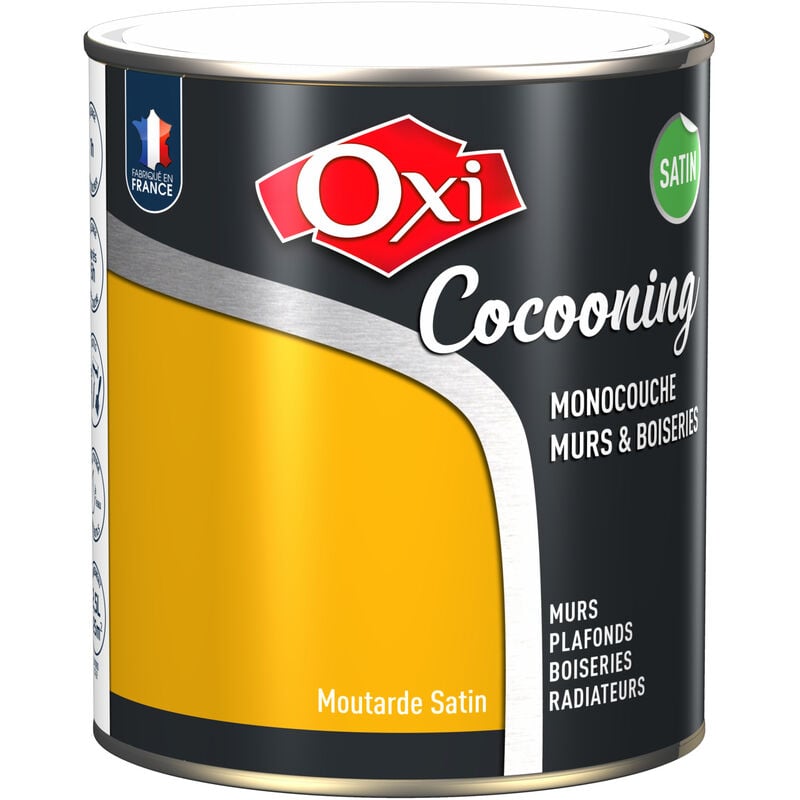 Peinture d'intérieur monocouche pour murs & boiseries oxi cocooning murs & boiseries satin Moutarde 2.5 litres