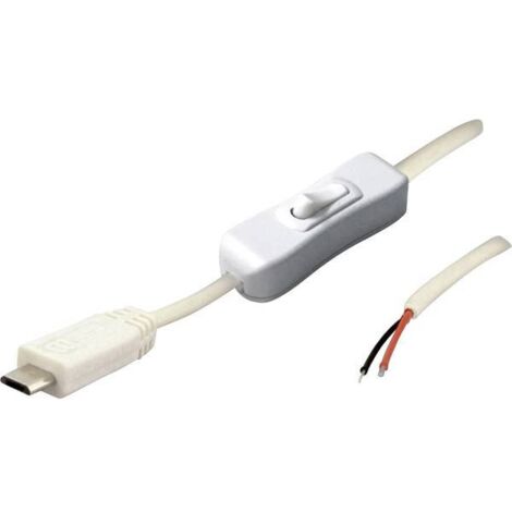 MUSB BKL Electronic 10080117 - cavo Micro-USB spina con interruttore bianca Spina dritta 2 poli 10080117 BKL Electronic