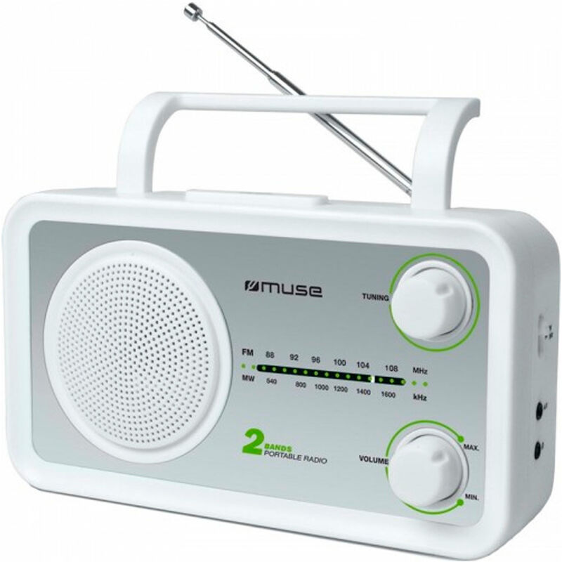 

Muse - m-06sw blanco plata radio analógica fm/am con altavoz integrado