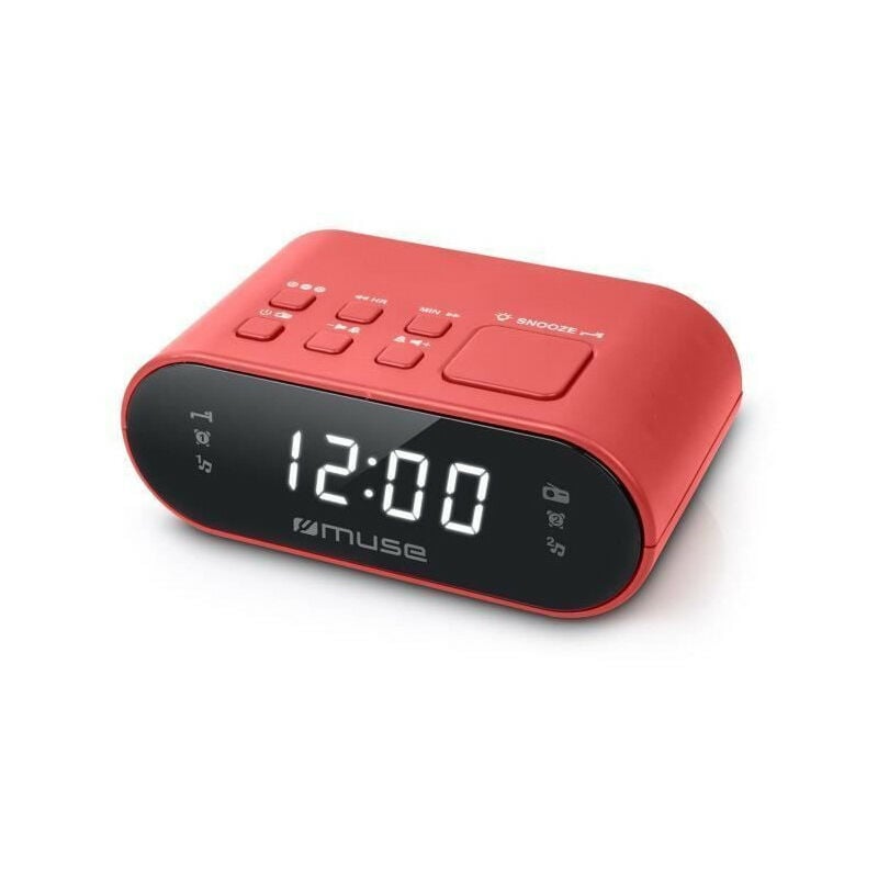Muse - M-10 red Radio reveil - horloge 24h - 20 stations - Rouge