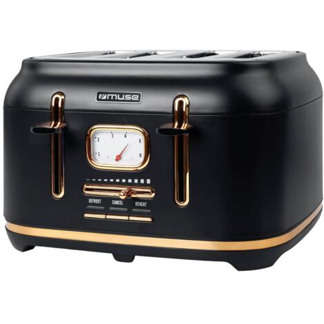 Muse MS-131 BC tostapane nero design rétro elegante