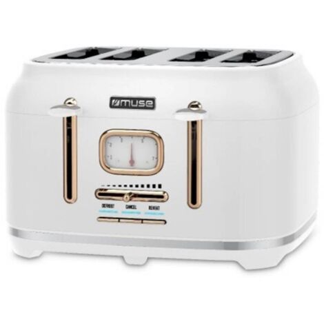 Muse MS-131W Tostapane elettrico bianco design rétro
