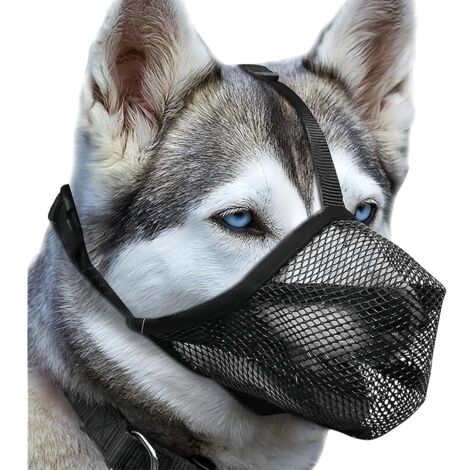 Muselière Chien, Muselières pour Chiens Respirant, Taille L Musoliaire Chien, Museliere Noir Ajustable pour Chiens de Taille Moyenne, Grande et Petite