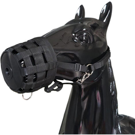 Muselière de pâturage confortable pour cheval, doublée en nylon résistant type gaufré, équipement d'équitation avec attache rapide Velcro et licol