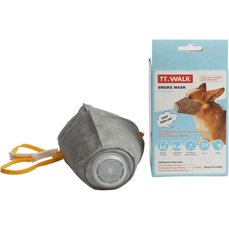 Muselière de protection pour chien en matériau à 4 couches，Muselière ，Museliere Anti Aboiement Anti-Morsure, (Gris,M)